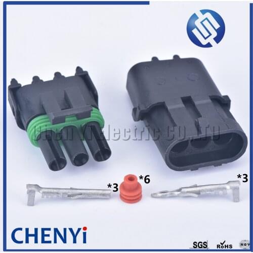 2sets 3 pin Delphi 2.5 Series Female and Male Plug Haltech MAP TPS Waterproof Automotive wire Connector For GM 12015793 12010717