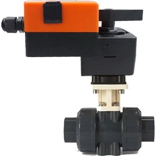24V UPVC Modulating Electric Water Flow Plastic Valves Proportional Control Ball Valve PVC