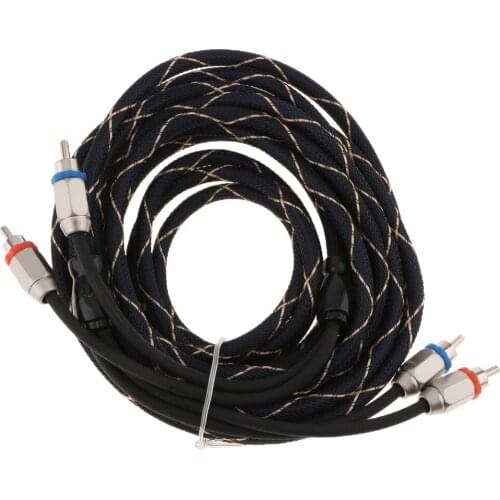 4.5M Pure Copper Car Audio Amplifier Cable Set 2RCA To 2RCA Power Speaker