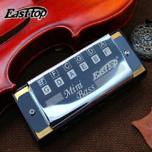 Bass Harmonica 12 Holes Mini Harmonica Easttop Silver Mini Armonica Professional Playing Mouth Ogan Musical Harp Bass Harmonica