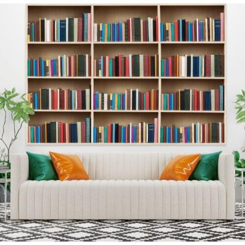 White Colorful Bookshelf Tapestry Vintage Exotic Summer Plant Nature Frame for Bedroom Photography Wall Decor