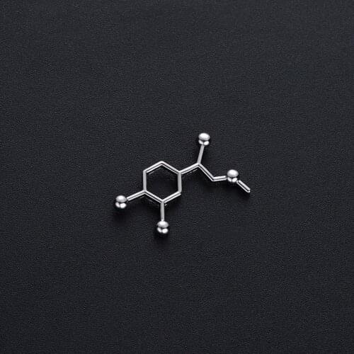 Adrenaline Molecule Pin Scinece Medical Biology Teacher Gold Color Pins Metal Fashion Jewelry Beautiful Brooches Women Gift
