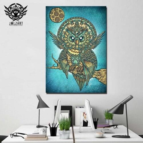 Buho Artsune By jml2arts HD print 1 piece Owl ArtSailing decorative large canvas wall art paintings for living room CU-3441D