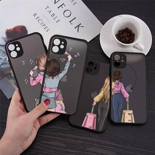 Phone Case For iphone 12 11 8 7 plus mini x xs xr pro max Girlfriends Girls Bff Best Friends Forever matte transparent cover