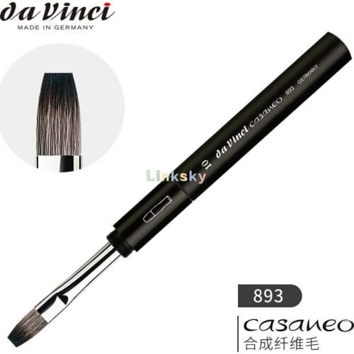 Da Vinci CASANEO 893 Synthetic Fiber Hair, Travel Flat Head Watercolor Pen, Retractable Handle,Easy To Carry,Art supplies