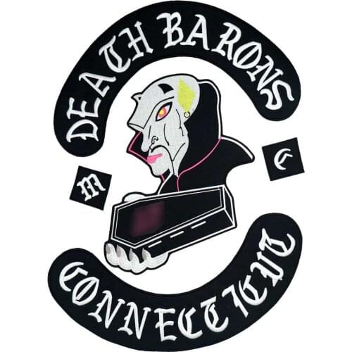 DEATH BARONS Embroidered punk biker Patches Clothes Stickers Apparel Accessories Badge 5 PCS/SET