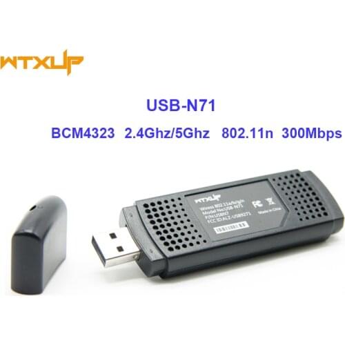 Dual Band 300Mbps Wifi USB Wireless-N Adapter USB-N71 Dongle BCM4323 BCM43236 Ethernet USB Wi-Fi Adapter 2.4G/5G