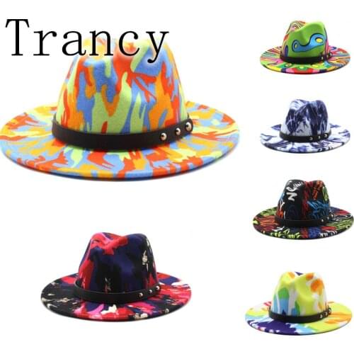 Fedora tie dye felt bucket hat jazz top bucket big brim hat baseball cap ladies summer hat mens кепкаженская