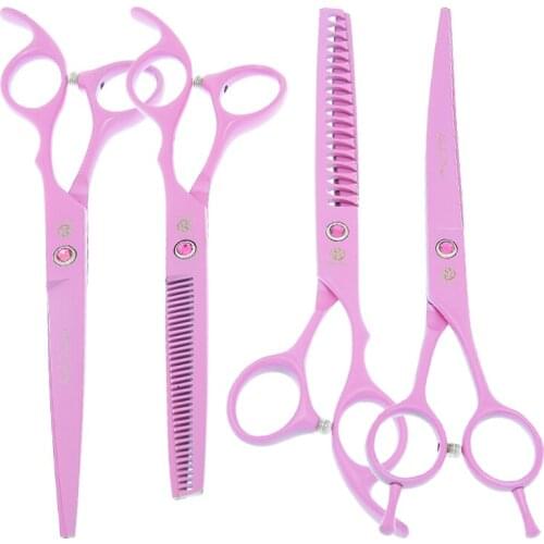 Purple Dragon 7.0" Pets Trimmers Straight Curved Cutting Scissors Thinning Shears Animals Grooming Scissor Dogs Suppliers B0037B