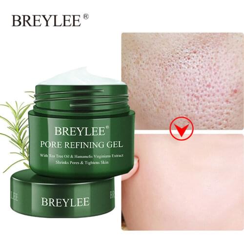 BREYLEE Pore Refining Gel Shrink Pores Cream Moisturize Tighten Skin Repair Dry Skin Oil-control Anti-Aging Face Cream Tea Tree