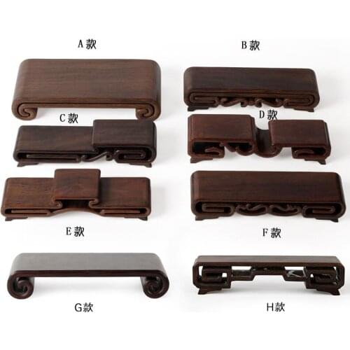 H Zhai stone base mahogany Crafts Gallery jade carving seal base black Catalpol oversize book