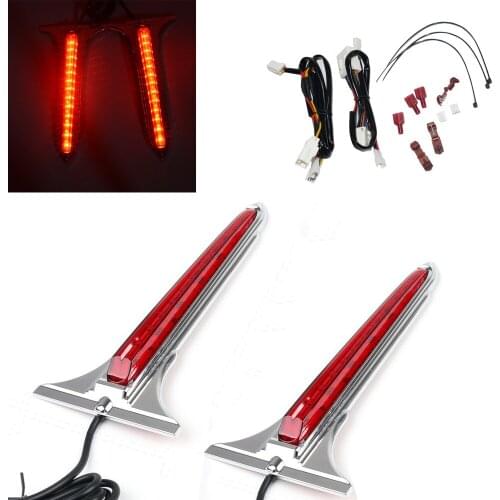 Chrome Wedge LED Rear Saddlebag Accents Lights with Red Lenses For Harley Touring Electra Road Glide 1998-2013 Road Glides