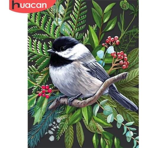 HUACAN 5D DIY Diamond Painting Bird Rhinestones Pictures Full Square/Round Diamond Embroidery Animal Mosaic Tree Wall Art
