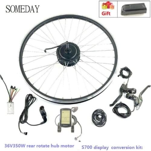 SOMEDAY Electric bicycle conversion kit 36V250W Ebike Rear Gear hub Motor Wheel with JN 15A Controller OMT- M3/S700 Display