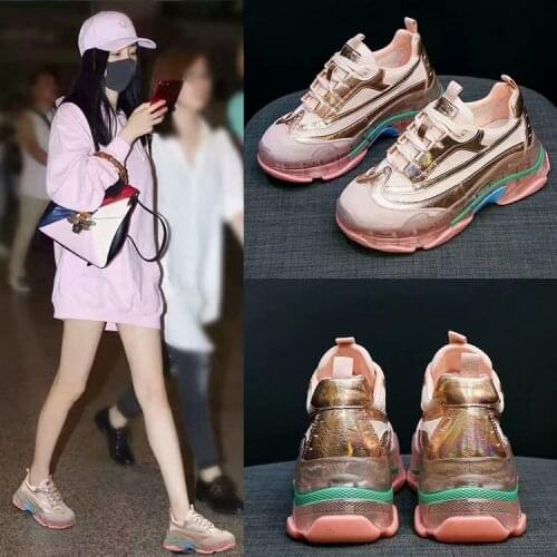 Tenis Feminino Chunky Sneakers Women Summer Vulcanize Female Sneakers Lace Basket Femme Platform Breathable Mesh Sneakers