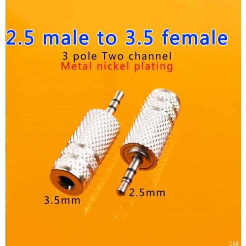 ChengHaoRan Metal 2.5mm male to 3.5 mm Female Audio cable Stereo Jack PC Phone HeadPhone earphone Converter Cable Plug Adapter