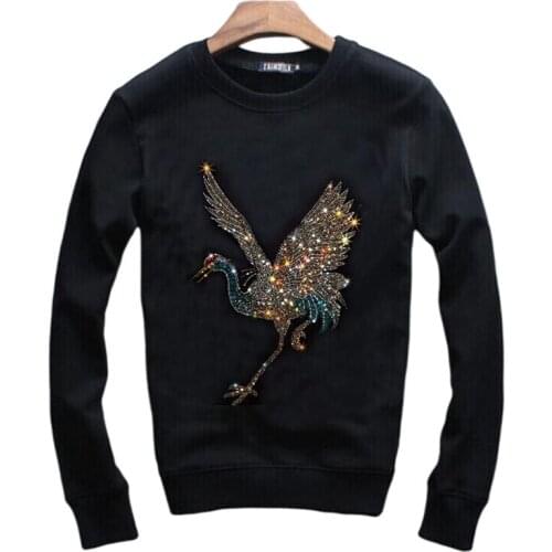 New man and women winter Diamonds design Hot drill high quality long-sleeved mens round neck hoody new Sweatshirt Tops