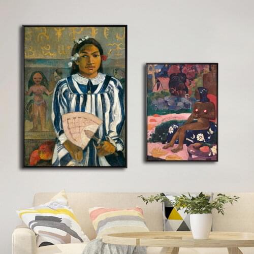Home Decoration Print Canvas Art Wall Pictures Poster Canvas Printings Paintings French Paul Gauguin A woman holding fruit