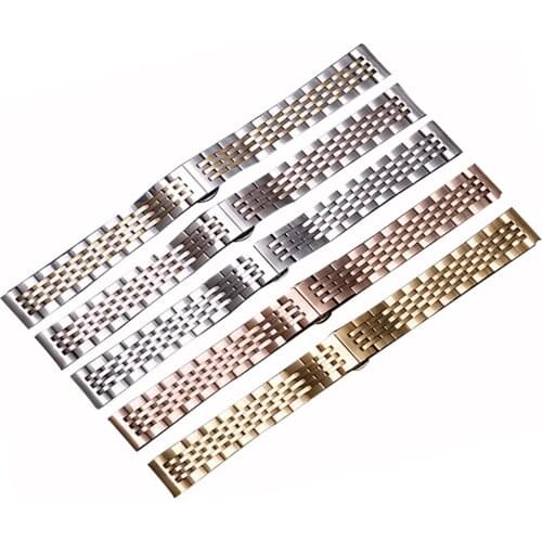 Stainless Steel Solid Double Push Button Fold Watch Buckle Butterfly Deployment Clasp Watch Strap Send arc interface WB146