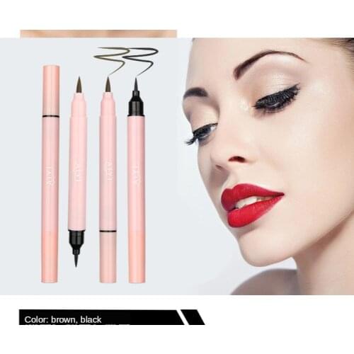 MB New 2020 Waterproof Liquid Eye liner Double Head Black Brown Eye Liner Set 3D Fiber Eye Makeup