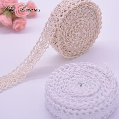 New arrived DIY 5yd/lot high quality beige lace fabric ribbon cotton lace trim sewing material for home garment accessories