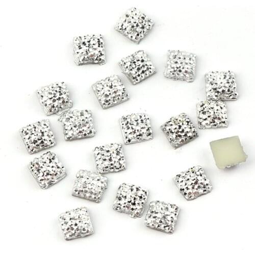 About 200 Pcs 6mm High Quality Silver Resin Square Shape DIY Nail Decorations Nail Polish Tools 290023