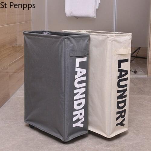 Oxford Laundry Basket With Wheels Multi-Functional Corner Slim Laundry Hamper Dirty Clothes Storage Basket Organizer Container