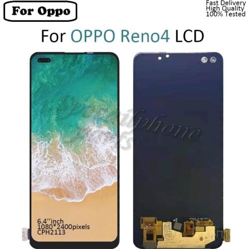 6.4" Original OLED For Oppo Reno 4 LCD Display Screen With Touch Panel Screen Digitizer For Oppo reno4 CPH2113 lcd display