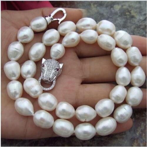 Wholesale good Fashion 11-13 mm natural white baroque pearl necklace 18 inch Genuine Lucky Ladys jewelry Fine Woman