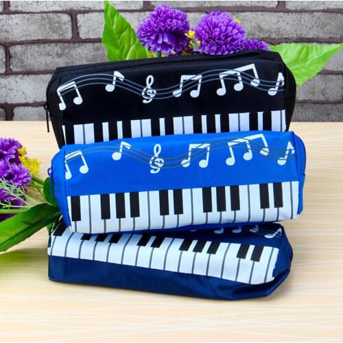 Creative Music Notes Piano Keyboard Pencil Case Large Capacity Pencil Bags Stationery Office School Students Prizes Gift