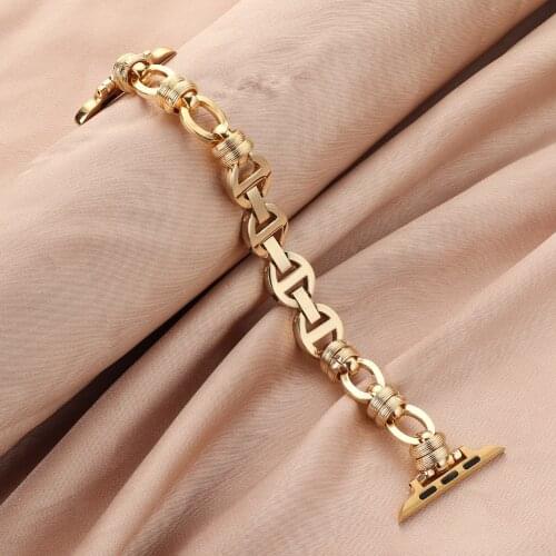 Punk Steel strap for apple watch band 44mm 42mm Replacement iwatch Series SE 6 5 4 3 2 1 Wrist watchband loop 40mm 38mm bracelet