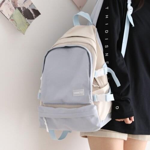 Women Panelled Small Fresh Backpack Female Korean Men Shoulder School Bag College Student School Backpacks Ladies Travel Bagpack
