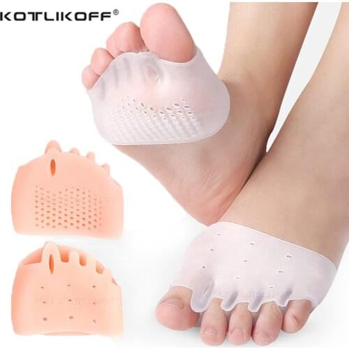 Silicone Forefoot Pads Toe Separator Cushion Pad Pain Relief Shoes Insoles Finger Toe Hallux Valgus Corrector Gel Pads Foot Care
