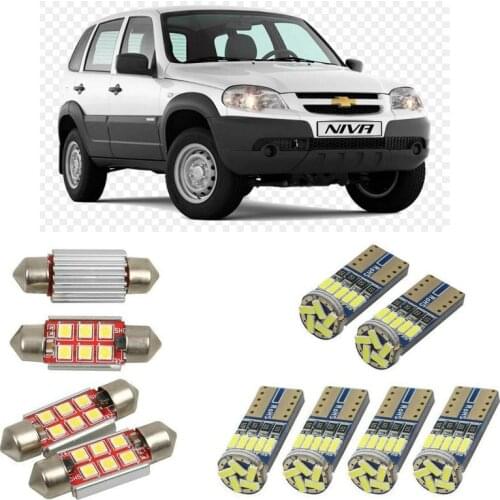 Interior led Car lights For chevrolet niva 2123 Reading dome bulbs for cars error free License Plate Light 8pc/lot