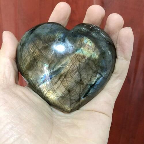 ONLY ONE!! Large Labradorite Heart-Carved Labradorite Hearts,Reiki Chakra Healing Stone Hearts,85X39mm 350grams