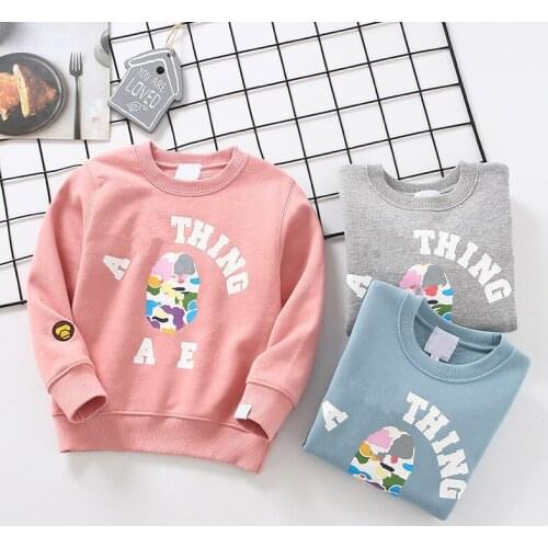 New Kids Boy Girls Cartoon Camo Little Animal Pink Blue Hoodie Tops Sweatershirt Casual Pullover Hoodies Children Clothes