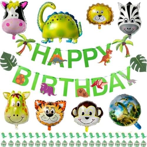 Dinosaur Party Balloons Birthday Party Decorations Kids Boy Birthday Jungle Safari Party Decor Baby Shower Birthday Animal Balls