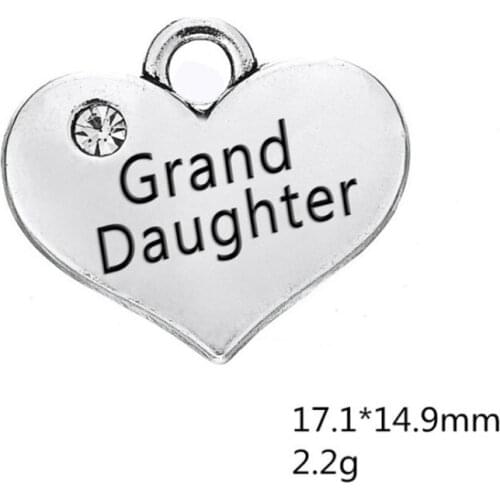 Granddaughter Charm Pendants Jewelry Making Finding DIY Bracelet Necklace Earring Accessories Handmade Tools 3pcs