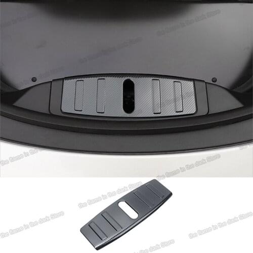 Carbon Fiber Front Hood Sill Plate Guard Front Trunk Lock Cover for Tesla Model 3 Protector Accessories 2018 2019 2020 2021 2022