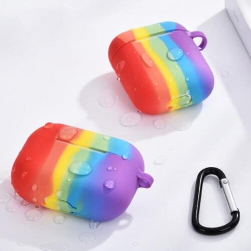 1pc Earphone Cases Silicone Bluetooth Earphones Protective Cover for AirPods with Anti-lost Buckle Earphone Protective Cover