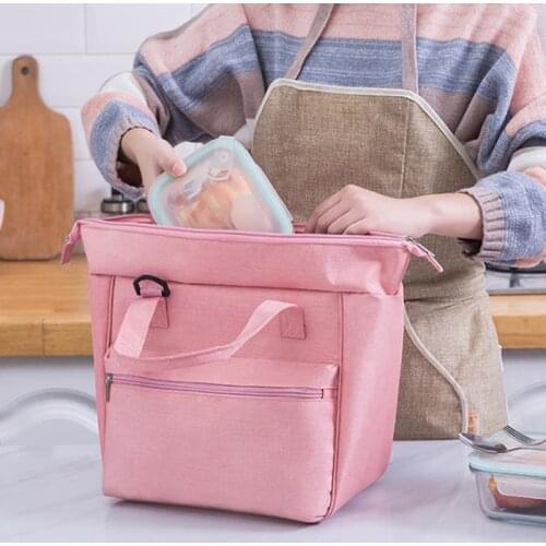 1PCs Fresh Cooler Bags Waterproof Nylon Portable Zipper Thermal Oxford Lunch Bags For Women Convenient Lunch Box Tote Food Bags