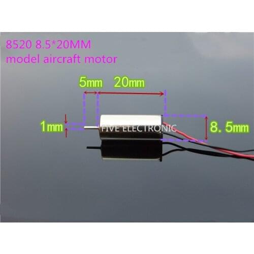 2/set 8520 model aircraft motor,Small four axis hollow cup motor 8.5*20mm 3V,Black white line motor+red blue line motor each 1PC
