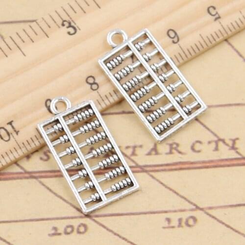 20pcs Charms Counting Frame Abacus 25x12mm Tibetan Silver Color Pendants Antique Jewelry Making DIY Handmade Craft