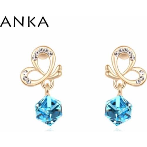 2020 Jewelry Austria Crystal Cube Butterfly Stud Earrings Main Stone Crystals from Austria #106278