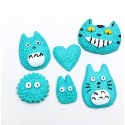 5sets Totoro Animal Resin Decoration Crafts Flatback Cabochon Embellishments For Scrapbooking Beads Diy Accessories