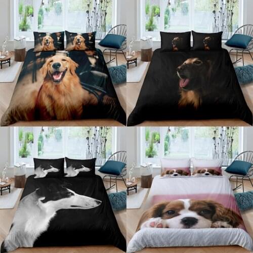 3D Cartoon Puppy Dog Bedding Set For Teen Adult Queen King Size Luxury Duvet Cover Sets 2/3pcs Quilt Covers Pillowcases