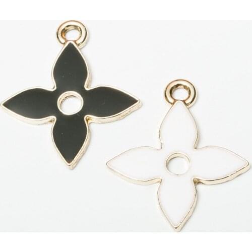 4 PCS/Lot Gold Color Clover Pendants Animal Enamel Charms For DIY Jewelry Making Jewelry Findings