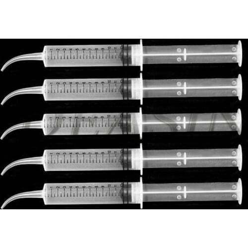 50pcs dental disposable consumables Silicone conveyor carrier impression material mixed washing curved tip syringes 12ml