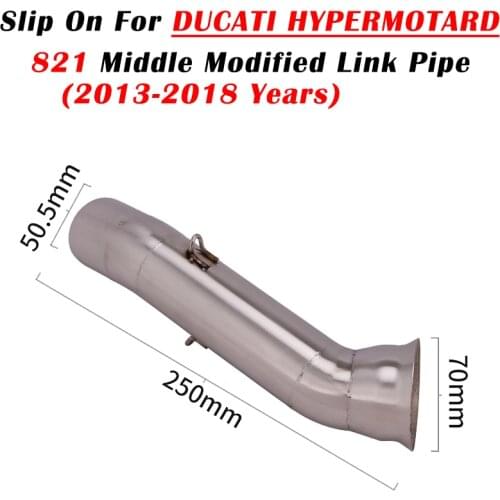 51mm Slip On For DUCATI Hypermotard 821 2013 - 2018 Hyperstrada Motorcycle Exhaust Escape Modified Connection Middle Link Pipe
