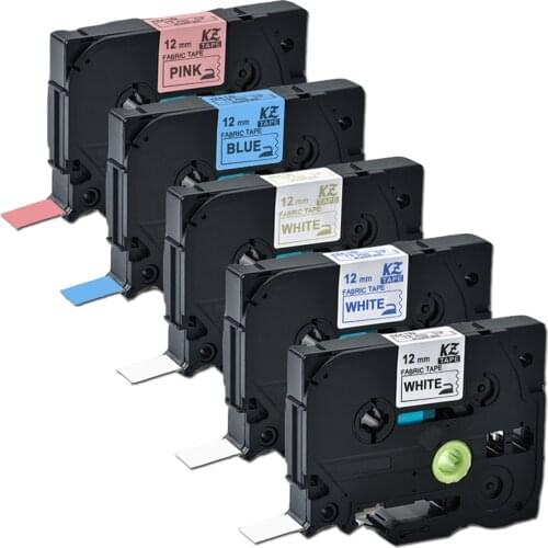 5pk tze-FA3 tze-FA231 tze-FA234 tze-FAE31 FA531 12mm*3m Fabric Iron-on Label Tapes Compatible for Brother P touch Label Maker